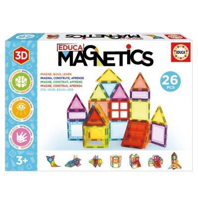 JOGO DE CONSTRUÇÃO MAGNÉTICA 26 PEÇAS - MAGNETICS EDUCA