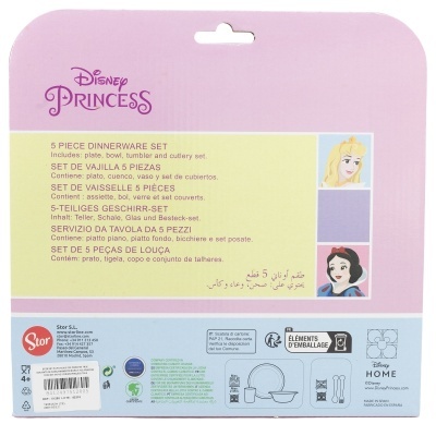 CONJUNTO MICROONDAS 5 PEÇAS REFEIÇÃO INFANTIL - PRINCESAS DISNEY