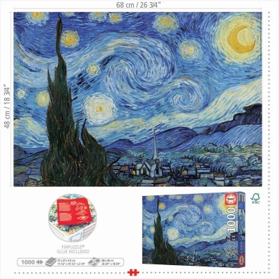 PUZZLE A NOITE ESTRELADA (VINCENT VAN GOGH) - 1000 PEÇAS, EDUCA