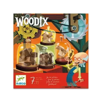 WOODIX - JOGO DE LÓGICA COM PEÇAS DE MADEIRA, DJECO