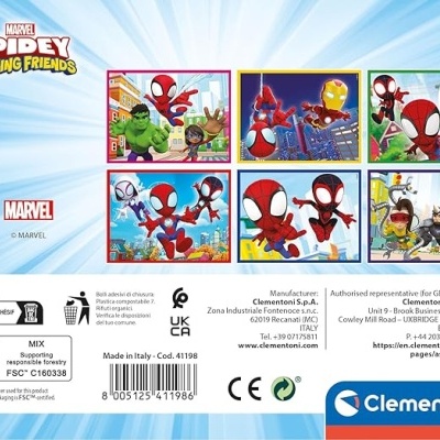 PUZZLE 12 CUBOS SPIDEY E AMIGOS, CLEMENTONI