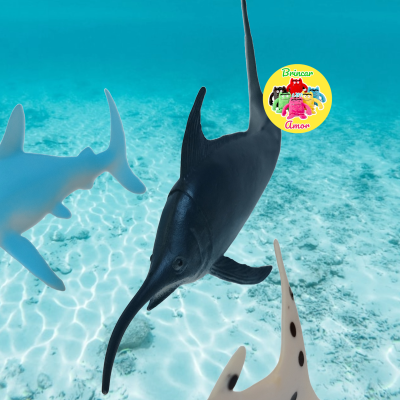 CONJUNTO FIGURAS MINIATURAS ANIMAIS - MUNDO MARINHO