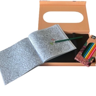 LIVRO DE COLORIR COM 10 LÁPIS DE COR E 96 DESENHOS FLORAIS, CRAFT ID