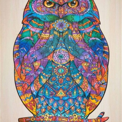 UNIQUE SHAPES - PUZZLE EM MADEIRA CORUJA 130 PEÇAS, GRAFIX