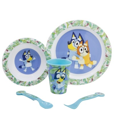 CONJUNTO MICROONDAS 5 PEÇAS REFEIÇÃO INFANTIL - BLUEY
