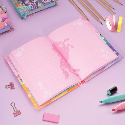 DIÁRIO 3D C/ CHAVE 300 PÁGINAS - UNICÓRNIO