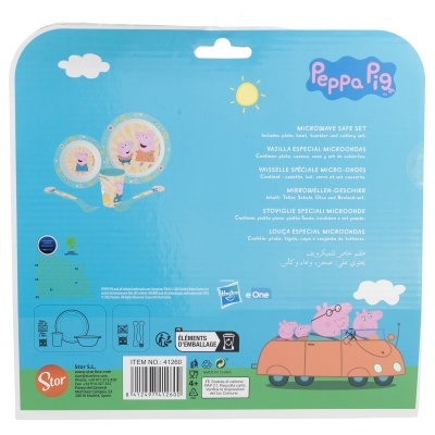 CONJUNTO MICROONDAS 5 PEÇAS REFEIÇÃO INFANTIL - PEPPA PIG