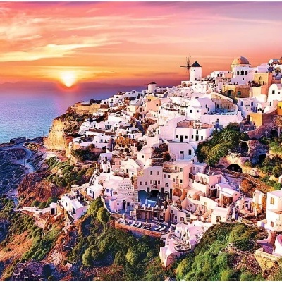 PUZZLE PREMIUM QUALITY PÔR-DO-SOL EM SANTORINI - 1000 PEÇAS TREFL