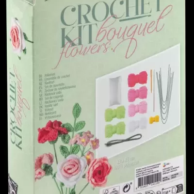 KIT DE BUQUÊ DE FLORES EM CROCHÊ CRAFT ID