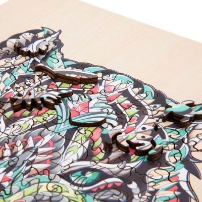 UNIQUE SHAPES - PUZZLE EM MADEIRA TIGRE 135 PEÇAS, GRAFIX