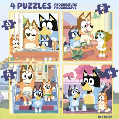 MALA COM 4 PUZZLES PROGRESSIVOS BLUEY EDUCA
