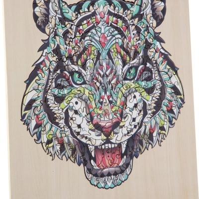 UNIQUE SHAPES - PUZZLE EM MADEIRA TIGRE 135 PEÇAS, GRAFIX