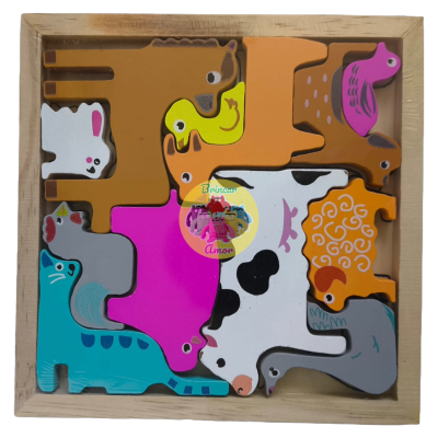 PUZZLE EM MADEIRA TEMÁTICO 17X17CM - MONTESSORI