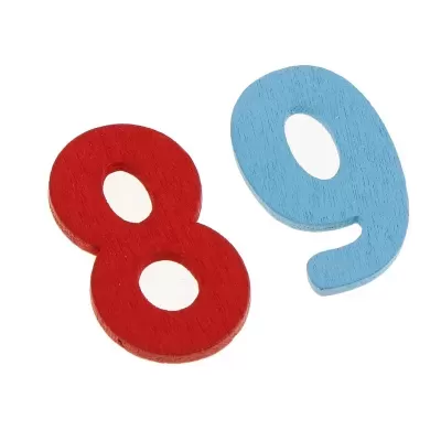 CONJUNTO NÚMEROS COLORIDOS EM MADEIRA