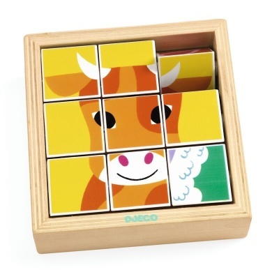 ANIMOROLL - PUZZLE EM MADEIRA DE BLOCOS COM ANIMAIS DJECO