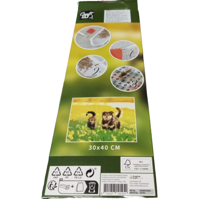 PINTURA DE DIAMANTES 30X40CM - CÃO E GATO, CRAFT ID