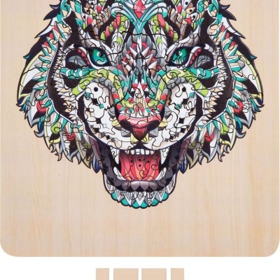 UNIQUE SHAPES - PUZZLE EM MADEIRA TIGRE 135 PEÇAS, GRAFIX