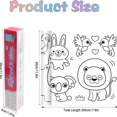 ROLO DE PAPEL ADESIVO PARA COLORIR 300X30cm