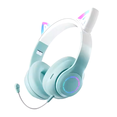 HEADPHONES BLUETOOTH E LUZ RGB PARA CRIANÇA - GATO