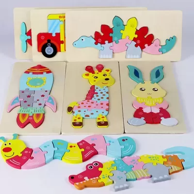 PUZZLE EM MADEIRA TEMÁTICO 20X10CM