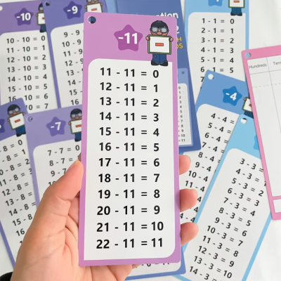 CONJUNTO DE CARTÕES DE TREINO MATEMÁTICO - ADIÇÃO E SUBTRAÇÃO