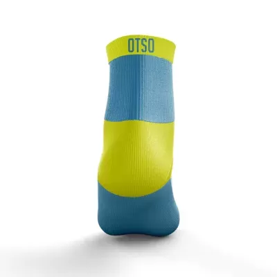 MULTISPORT SOCKS LOW CUT LIGHT BLUE & FLUO YELLOW