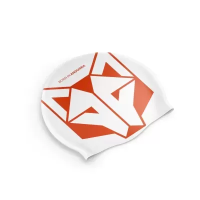 SWIM CAP WHITE & FLUO ORANGE