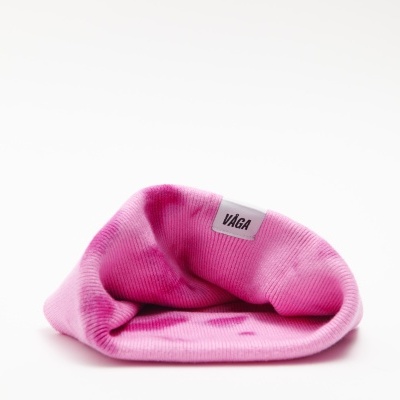 FINE RIB BEANIE - BRIGHT PINK / LIGHT PINK