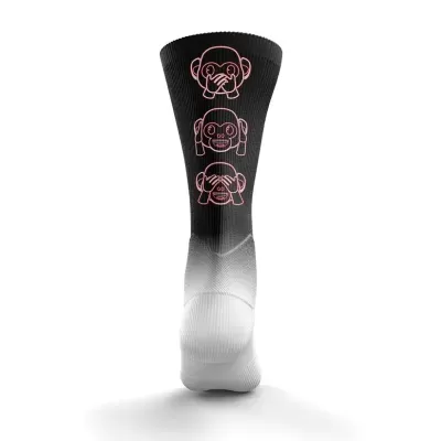 MULTISPORT FUNNY SOCKS HIGH CUT EMOJI MONKEY NEON