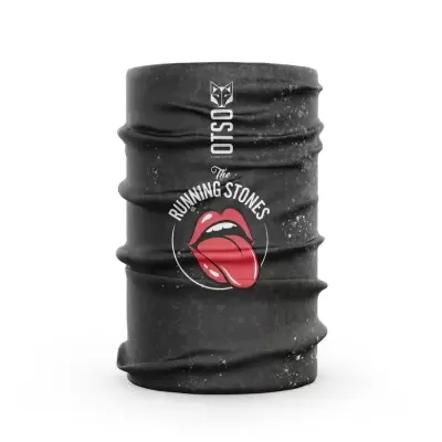 Colar multifunções preto com logotipo da banda The Running Stones