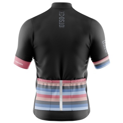 WOMEN'S SHORT SLEEVE CYCLING JERSEY STRIPES BLACK