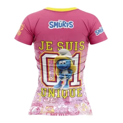 WOMEN'S SHORT SLEEVE SHIRT SMURFS HUGS WOMEN'S SHORT SLEEVE SHIRT SMURFS HUGS