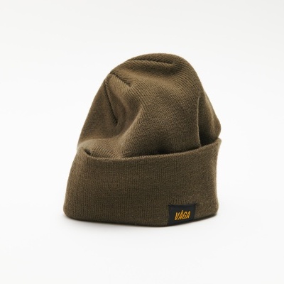 VÅGA FINE RIB BEANIE - UTILITY GREEN