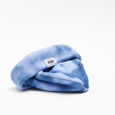 FINE RIB TIE DYE BEANIE - BLUE / POSTAL BLUE