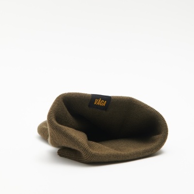 VÅGA FINE RIB BEANIE - UTILITY GREEN