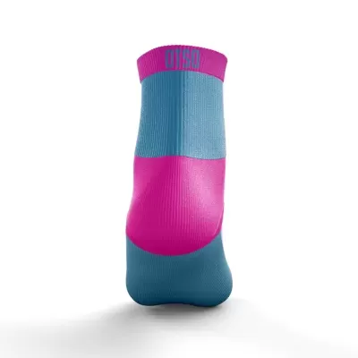 MULTISPORT SOCKS LOW CUT LIGHT BLUE & FLUO PINK