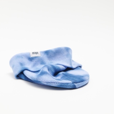 FINE RIB TIE DYE BEANIE - BLUE / POSTAL BLUE