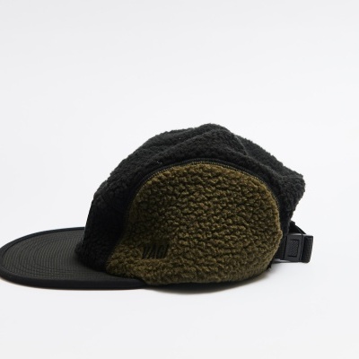 VÅGA TEDDY FLEECE CAP - BLACK / UTILITY GREEN
