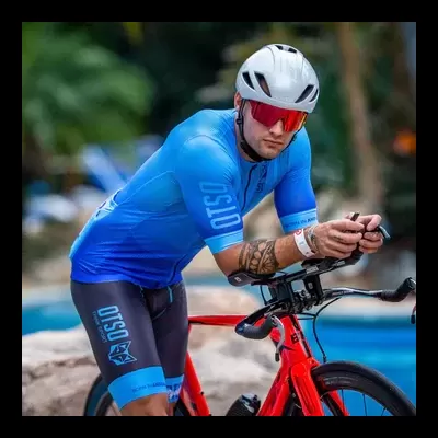 MEN'S CYCLING BIB SHORT FLUO BLUE