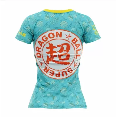 Camiseta azul com estampa grande DRAGON BALL SUPER nas costas