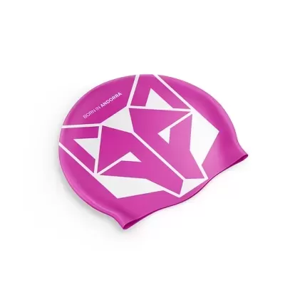 SWIM CAP FLUO PINK & WHITE