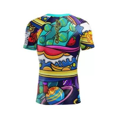 Camisola desportiva colorida com padrão de doces e logótipos Chupa Chups