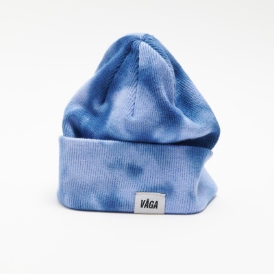 FINE RIB TIE DYE BEANIE - BLUE / POSTAL BLUE