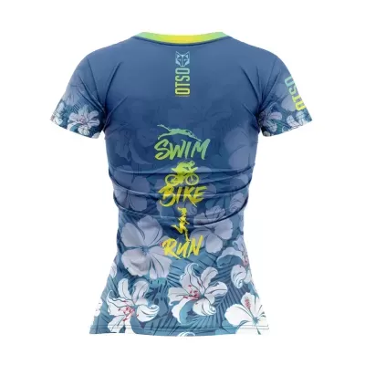 WOMEN'S SHORT SLEEVE SHIRT SWIM BIKE RUN FLOWER