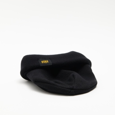 VÅGA FINE RIB BEANIE - STORM BLACK