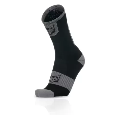 CYCLING SOCKS HIGH CUT BLACK NIGHT & SILVER GREY CYCLING SOCKS HIGH CUT BLACK NIGHT & SILVER GREY
