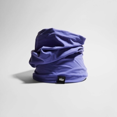 Lenço tubular roxo com etiqueta preta VÁGA