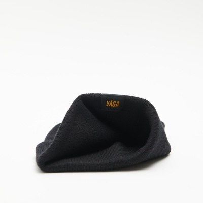 VÅGA FINE RIB BEANIE - STORM BLACK