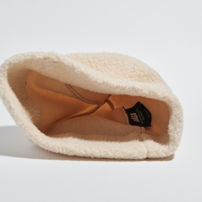 TEDDY FLEECE BEANIE - ECRU
