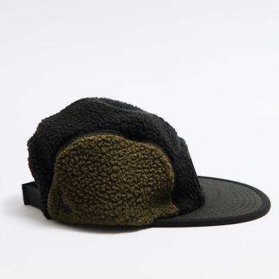 VÅGA TEDDY FLEECE CAP - BLACK / UTILITY GREEN